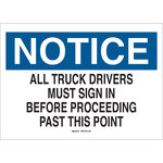 imagen de Brady B-401 Poliestireno Rectángulo Letrero de instrucción de conductor de camión Blanco - 10 pulg. Ancho x 7 pulg. Altura - 22135