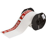 imagen de Brady ToughWash B30C-25-854-ANSIDA Rollo de etiquetas para impresora - 4 pulg. x 6.25 pulg. - Poliéster - Blanco, Texto rojo/blanco - B-854
