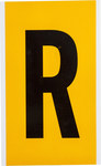 imagen de Brady 1570-R Etiqueta en forma de letra - R - Negro sobre amarillo - 5 pulg. x 9 pulg. - B-946