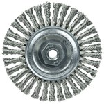 imagen de Weiler Roughneck 13135 Wheel Brush - 4 in Dia - Knotted - Stringer Bead Stainless Steel Bristle