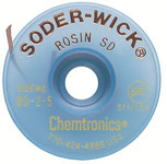 imagen de Chemtronics Soder-Wick #2 Trenza de desoldadura de revestimiento de fundente de colofonia - Amarillo - 0.06 pulg. x 5 pies