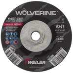 imagen de Weiler Wolverine Rueda de corte 56385 - Tipo 27 - rueda de centro hundido - 4-1/2 pulg - Óxido de aluminio - 24 - T