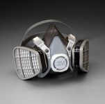 imagen de 3M Serie 5000 5301 Respirador de careta de media máscara 21577 - tamaño Grande - Negro - Elastómero termoplástico - 4 puntos suspensión