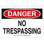 imagen de Brady B-555 Aluminio Rectángulo Cartel/anuncio de no traspasar Blanco - 10 pulg. Ancho x 7 pulg. Altura - 95360