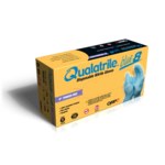 imagen de QRP Qualatrile 8BQF09 Azul XL Látex Guantes desechables - Grado Alimento - acabado Áspero - Longitud 9 pulg. - 8bqf09 xl