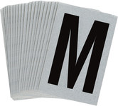 imagen de Bradylite 5900-M Etiqueta en forma de letra - M - Negro sobre plateado - 1 pulg. x 1 1/2 pulg. - B-997