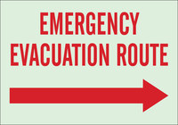 imagen de Brady Bradyglo B-347 Poliéster/poliestireno Rectángulo Cartel de ruta de evacuación Verde - 10 pulg. Ancho x 7 pulg. Altura - Brillo en la oscuridad - 90950