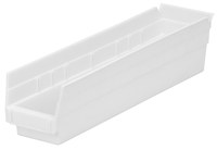 imagen de Akro-mils 123 cu in Blanco Polímero de grado industrial Estante Contenedor de almacenamiento - longitud 17 7/8 pulg. - Ancho 4 1/8 pulg. - Altura 4 pulg. - Compartimientos 1 - 30128 WHITE