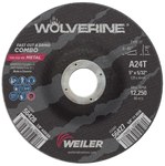 imagen de Weiler Wolverine Rueda de corte 56428 - Tipo 27 - rueda de centro hundido - 5 pulg. - Óxido de aluminio - 24 - T