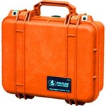 imagen de Pelican 1400 WL/NF Orange Protective Hard Case, Polypropylene, No Foam Padding, 13.37 in x 11.62 in - 14005