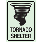 imagen de Brady BradyGlo B-324 Poliéster Rectángulo Cartel de refugio para tornado Verde - 7 pulg. Ancho x 10 pulg. Altura - Brillo en la oscuridad - 90551