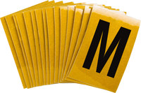 imagen de Bradylite 5920-M Etiqueta en forma de letra - M - Negro sobre amarillo - 1 pulg. x 1 1/2 pulg. - B-997