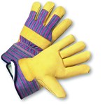 imagen de West Chester 5555 Blue/Red Medium Grain Pigskin Leather Work Gloves - Wing Thumb - 10 in Length - 5555/M