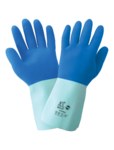 imagen de Global Glove Frogwear 212 Azul 7 Látex Apoyado Guantes resistentes a productos químicos - acabado Áspero - Longitud 12 pulg. - 212 sm