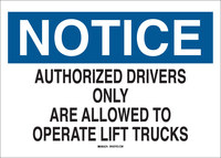 imagen de Brady B-555 Aluminio Rectángulo Letrero de tránsito de montacargas y camiones de almacén Blanco - 14 pulg. Ancho x 10 pulg. Altura - 43464