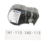 imagen de Brady M5C-1000-427 Etiquetas envolventes autolaminables - 1 pulg. x 25 pies - Vinilo - Negro sobre blanco, transparente - B-427