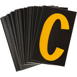 imagen de Bradylite 5000-C Etiqueta en forma de letra - C - Amarillo sobre negro - 1 3/4 pulg. x 2 7/8 pulg. - B-997