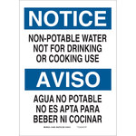 imagen de Brady B-555 Aluminio Rectángulo Cartel de saneamiento de agua Blanco - 10 pulg. Ancho x 14 pulg. Altura - Idioma Inglés/Español - 38581