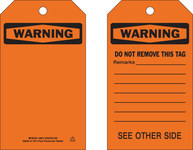 imagen de Brady 86515 Negro sobre naranja Poliéster Etiqueta de seguridad del equipo - Ancho 4 pulg. - Altura 7 pulg. - B-851