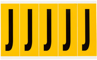 imagen de Brady 1560-J Etiqueta en forma de letra - J - Negro sobre amarillo - 1 3/4 pulg. x 5 pulg. - B-946