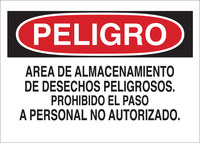 imagen de Brady B-555 Aluminio Rectángulo Señal de advertencia química Blanco - 10 pulg. Ancho x 7 pulg. Altura - Idioma Español - 38127