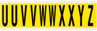 imagen de Brady 34442 Kit de etiquetas de letras - U a Z - Negro sobre amarillo - 7/8 pulg. x 2 1/4 pulg.