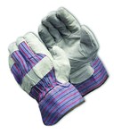 imagen de PIP 85-7500S Black/Blue/Gray/Red Large Split Cowhide Leather Work Gloves - Wing Thumb - 10.2 in Length