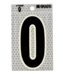imagen de Brady 3010-0 Etiqueta de número - 0 - Negro sobre plateado - 2 1/2 in x 3 1/2 in - B-309
