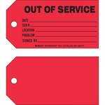 imagen de Brady 86757 Negro sobre rojo Cartulina Etiqueta de mantenimiento - Ancho 5 3/4 pulg. - Altura 3 pulg. - B-853