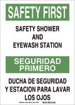 imagen de Brady B-401 Rectángulo Cartel de lavado de ojos y ducha Blanco - Idioma Inglés/Español - 38760