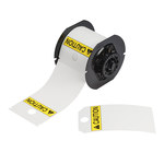 imagen de Brady B30-255-851-ANSICA Etiquetas predimensionadas para impresoras - 3.25 pulg. x 100 pies - Poliéster - Negro, amarillo sobre blanco - B-851