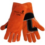 imagen de Global Glove 1200 Marrón Universal Cuero Dividir Guante para soldadura - Pulgar tipo ala - 1200 lg