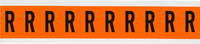 imagen de Brady 6560-R Etiqueta en forma de letra - R - Negro sobre naranja - 7/8 pulg. x 1 1/2 pulg. - B-946