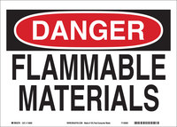 imagen de Brady B-555 Aluminio Rectángulo Cartel de material inflamable Blanco - 10 pulg. Ancho x 7 pulg. Altura - 43243