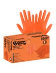 imagen de Global Glove Panther-Guard Naranja de alta visibilidad Pequeño Nitrilo Guantes desechables - Grado Industrial - acabado Diamante elevado - Longitud 9.5 pulg. - 810033-29575