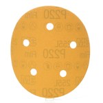 imagen de 3M Hookit Recubierto Óxido de aluminio Amarillo Disco de velcro - Óxido de aluminio - 5 pulg. - P220 - Muy fino - 01062