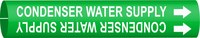 imagen de Brady 4041-F Marcador de tubería con correa - 6 pulg. to 7 7/8 pulg. - Agua - Plástico - Blanco sobre verde - B-915