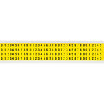 imagen de Brady 34010 Kit de etiquetas de números - 0 a 9 - Negro sobre amarillo - 1/4 pulg. x 3/8 pulg.