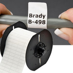 imagen de Brady B33-95-498 Rollo de etiquetas troqueladas para impresoras - 0.8 pulg. x 1.437 pulg. - Vinilo - Blanco - B-498