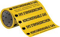 imagen de Brady 41565 Marcador de tubería autoadhesivo - Vinilo - Negro sobre amarillo - B-946