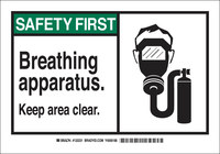 imagen de Brady B-401 Poliestireno Rectángulo Cartel de aparato de respiración Blanco - 10 pulg. Ancho x 7 pulg. Altura - 132231