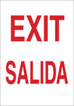 imagen de Brady B-302 Poliéster Rectángulo Letrero de salida Blanco - 10 pulg. Ancho x 14 pulg. Altura - Laminado - Idioma Inglés/Español - 90805