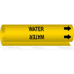 imagen de Brady 5787-I Marcador de tubería de envoltura - 1 1/2 pulg. to 2 3/8 pulg. - Agua - Poliéster - Negro sobre amarillo - B-689