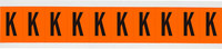 imagen de Brady 6560-K Etiqueta en forma de letra - K - Negro sobre naranja - 7/8 pulg. x 1 1/2 pulg. - B-946