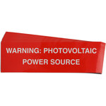 imagen de Brady 149849 Blanco sobre rojo Rectángulo Acrílico Etiqueta de sistema de paneles solares - Ancho 6.5 pulg. - Altura 1 pulg. - B-921