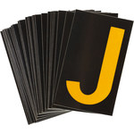 imagen de Bradylite 5905-J Etiqueta en forma de letra - J - Amarillo sobre negro - 1 pulg. x 1 1/2 pulg. - B-997