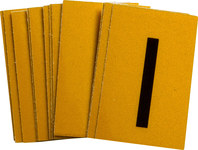 imagen de Bradylite 5920-I Etiqueta en forma de letra - I - Negro sobre amarillo - 1 pulg. x 1 1/2 pulg. - B-997