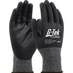 imagen de PIP G-Tek PolyKor Black X-Small PolyKor Cut-Resistant Gloves - Reinforced Thumb - Palm & Fingertips Grade - ANSI A4 Cut Resistance - Polyurethane Palm & Fingers Coating - 16-541/XS