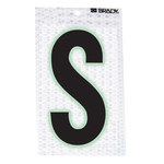imagen de Brady S3020- Etiqueta en forma de letra - S - Negro sobre plateado - 3 pulg. x 6 pulg. - B-309