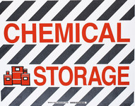 imagen de Brady Toughstripe B-534 Poliéster Rectángulo Señal de advertencia química Negro/Blanco - 18 pulg. Ancho x 14 pulg. Altura - Laminado - 104498